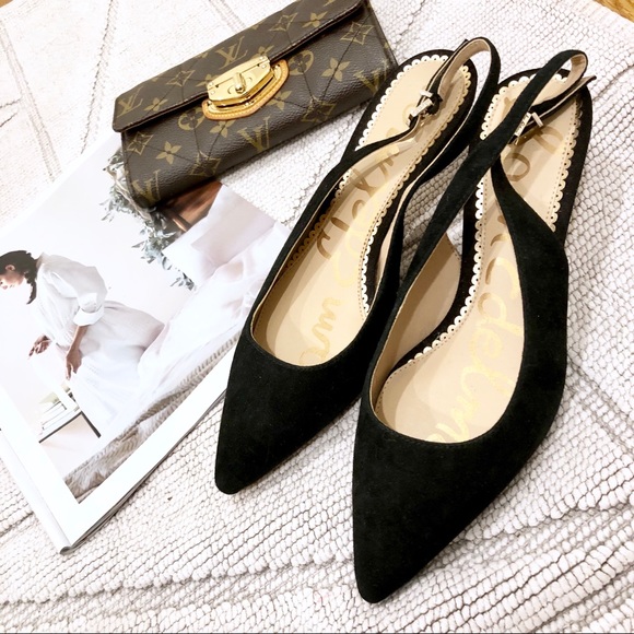 Sam Edelman Ludlow Kitten Heel Black Suede 5.5 - Picture 3 of 7